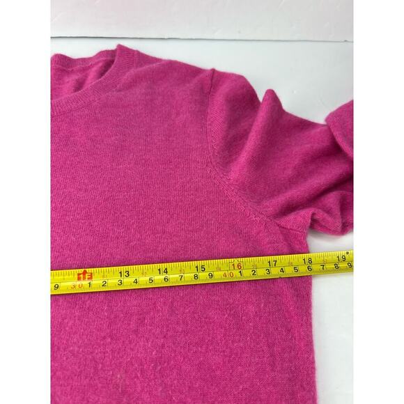 Talbots M Petite Fuchsia Pink Lambswool Lightweight Flounce Bell Sleeve Sweater - Picture 10 of 10